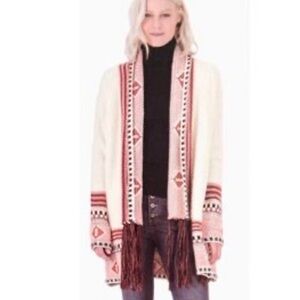 MaxSport Tribal Aztec Southwestern Fringe Cardigan